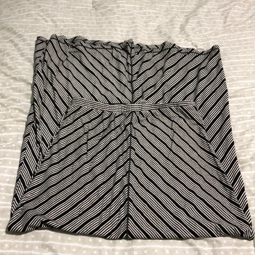 Black and Tan skirt with stripes.